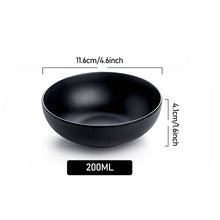 Load image into Gallery viewer, Japanese Style Melamine Beef Ramen Bowl Fast Food Tableware Black Frosted Noodles Soup Bowl Spoon Dinnerware Kitchen Accessories