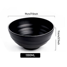 Load image into Gallery viewer, Japanese Style Melamine Beef Ramen Bowl Fast Food Tableware Black Frosted Noodles Soup Bowl Spoon Dinnerware Kitchen Accessories