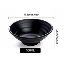 Load image into Gallery viewer, Japanese Style Melamine Beef Ramen Bowl Fast Food Tableware Black Frosted Noodles Soup Bowl Spoon Dinnerware Kitchen Accessories