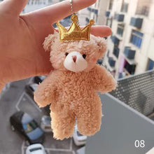 Load image into Gallery viewer, 12cm Cute Bear Plush Keyring Pendant Soft Stuffed Plush Keychain Toy Backpack Pendant Birthday Gifts For Children
