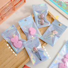 Load image into Gallery viewer, 10/50Pcs Self-Sealing Laser Packaging Storage Bag Translucent Zip Lock Bag Jewelry Xmas Valentine's Day Gift Packaging