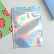 Load image into Gallery viewer, 10/50Pcs Self-Sealing Laser Packaging Storage Bag Translucent Zip Lock Bag Jewelry Xmas Valentine's Day Gift Packaging