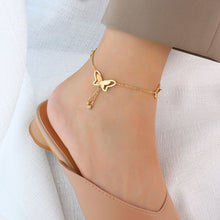 Load image into Gallery viewer, Hollow Butterfly Studded with Pendant Anklet Gold Fashion Women Summer Beach Ankle Bracelet Foot Chain Jewelry Jewelry