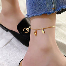 Load image into Gallery viewer, Titanium Steel Women's Beach Ankles Girls' Versatile Love Butterfly Fashion Gourd Pendant Copper Cash Foot Jewelry