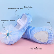 Load image into Gallery viewer, Cartoon Children's Soft Soled Dancing Shoes Blue Pink Lace Ballet Shoes Girl Princess Children's Ballet Special Training Shoes Dancing Shoes