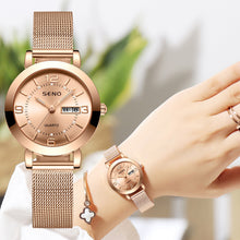 Load image into Gallery viewer, Luxury Rose Gold Watch Women Bracelet Watches Top Brand Ladies Casual Quartz Watch Steel Women's Wristwatch