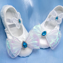 Load image into Gallery viewer, White Children's Dance Shoelace Bow Sapphire Accessories Soft Sole Exercise Shoes Temperament Elegant Ballet Exercise Shoes Dancing Shoes