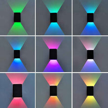Load image into Gallery viewer, Nordic RGB LED Wall Light Dimmable Square Up Down Lamps With Remote Control For Bedside Bedroom Sconce Living Room Home Decoration