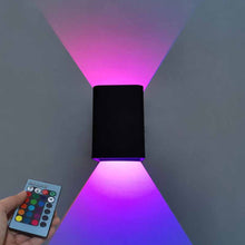 Load image into Gallery viewer, Nordic RGB LED Wall Light Dimmable Square Up Down Lamps With Remote Control For Bedside Bedroom Sconce Living Room Home Decoration