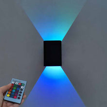 Load image into Gallery viewer, Nordic RGB LED Wall Light Dimmable Square Up Down Lamps With Remote Control For Bedside Bedroom Sconce Living Room Home Decoration