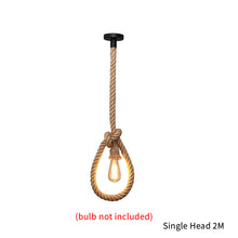 Load image into Gallery viewer, Creative Retro Hemp Rope Pendant Light American Industrial Hanging Lamps Loft Country Style Ceiling Lamps E27 Edison LED
