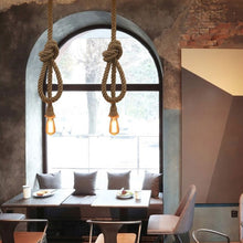 Load image into Gallery viewer, Creative Retro Hemp Rope Pendant Light American Industrial Hanging Lamps Loft Country Style Ceiling Lamps E27 Edison LED