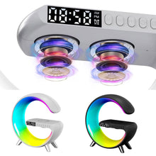 Load image into Gallery viewer, LED App Control RGB Night Light Atmosphere Lamps Digital Alarm Clock Speaker Wireless Charger Children Sleep Bedroom Decoration