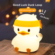 Load image into Gallery viewer, Cute Duck LED Night Lights For Children Bedroom USB Rechargeable Silicone Lamp Touch Sensor Dimmable Kid's Gift