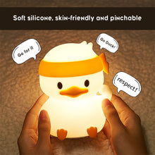 Load image into Gallery viewer, Cute Duck LED Night Lights For Children Bedroom USB Rechargeable Silicone Lamp Touch Sensor Dimmable Kid's Gift