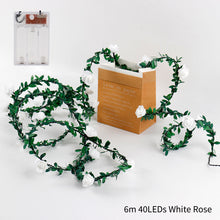 Load image into Gallery viewer, 3M/4.5M/6M Solar Rose Flower LED Fairy String Lights Battery Powered Wedding Valentines Day Event Party Garland Decor Lamp