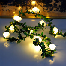 Load image into Gallery viewer, 3M/4.5M/6M Solar Rose Flower LED Fairy String Lights Battery Powered Wedding Valentines Day Event Party Garland Decor Lamp