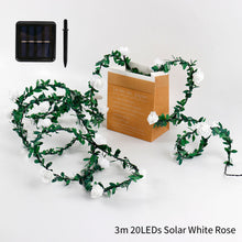 Load image into Gallery viewer, 3M/4.5M/6M Solar Rose Flower LED Fairy String Lights Battery Powered Wedding Valentines Day Event Party Garland Decor Lamp