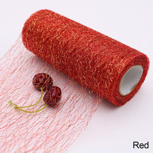 Load image into Gallery viewer, 10Yard/Roll 6Inch Organza Tulle Roll Spool Fabric Ribbon DIY Tutu Skirt Gift Craft Party Chair Sash Wedding Party Decoration Gold Silver