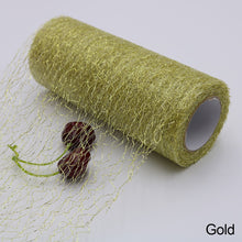 Load image into Gallery viewer, 10Yard/Roll 6Inch Organza Tulle Roll Spool Fabric Ribbon DIY Tutu Skirt Gift Craft Party Chair Sash Wedding Party Decoration Gold Silver