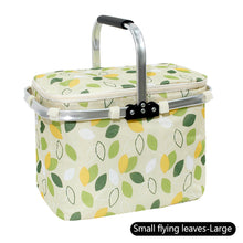 Load image into Gallery viewer, Outdoor Large Capacity Picnic Basket Thickened Aluminum Film Incubator With Foldable Aluminum Rack Spring Picnic Camping Suitcase Storage Basket