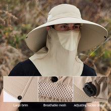 Load image into Gallery viewer, Multifunctional Outdoor Sun Visor With Enlarged Brim Fishing Fisherman's Hat Strap Removable Curtain Face Neck Protection Mountaineering Uv Protection Sun Hat