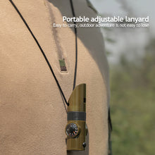 Load image into Gallery viewer, Outdoor 7 In 1 Multifunctional Emergency Survival Whistle With Compass Led Light Thermometer Magnifier Reflector Outdoor Hiking Accessories