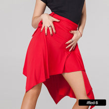 Load image into Gallery viewer, Latin Dance Skirt Irregular One Piece Style Lace-Up Short Skirt Rumba Samba Adult Triangle Apron Professional Dance Training Dress