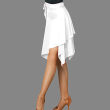 Load image into Gallery viewer, Latin Dance Skirt Irregular One Piece Style Lace-Up Short Skirt Rumba Samba Adult Triangle Apron Professional Dance Training Dress