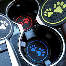 Load image into Gallery viewer, 2Pcs Car Water Cup Pad Non-slip Rubber Mat for Bottle Holder Coaster Auto Interior Anti-skid Cup Holders with Cat Footprint