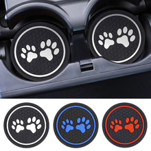 Load image into Gallery viewer, 2Pcs Car Water Cup Pad Non-slip Rubber Mat for Bottle Holder Coaster Auto Interior Anti-skid Cup Holders with Cat Footprint