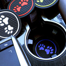 Load image into Gallery viewer, 2Pcs Car Water Cup Pad Non-slip Rubber Mat for Bottle Holder Coaster Auto Interior Anti-skid Cup Holders with Cat Footprint