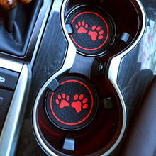Load image into Gallery viewer, 2Pcs Car Water Cup Pad Non-slip Rubber Mat for Bottle Holder Coaster Auto Interior Anti-skid Cup Holders with Cat Footprint