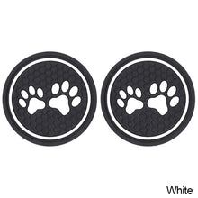 Load image into Gallery viewer, 2Pcs Car Water Cup Pad Non-slip Rubber Mat for Bottle Holder Coaster Auto Interior Anti-skid Cup Holders with Cat Footprint