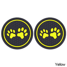 Load image into Gallery viewer, 2Pcs Car Water Cup Pad Non-slip Rubber Mat for Bottle Holder Coaster Auto Interior Anti-skid Cup Holders with Cat Footprint