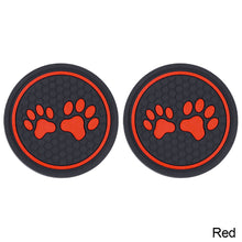 Load image into Gallery viewer, 2Pcs Car Water Cup Pad Non-slip Rubber Mat for Bottle Holder Coaster Auto Interior Anti-skid Cup Holders with Cat Footprint