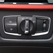 Load image into Gallery viewer, 2Pcs Car Headlight Switch Frame Trim Adjustment Sticker For BMW NEW 3 4 Series 316 320liGT