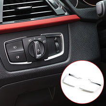 Load image into Gallery viewer, 2Pcs Car Headlight Switch Frame Trim Adjustment Sticker For BMW NEW 3 4 Series 316 320liGT