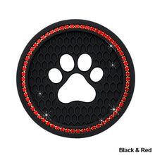 Load image into Gallery viewer, 1PC Car Cup Diamond Rhinestone Paw Bling Cup Holder Silicone Coasters Anti Slip Mats Water Pad Interior Accessories Decor