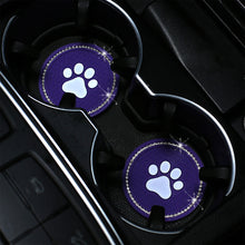 Load image into Gallery viewer, 1PC Car Cup Diamond Rhinestone Paw Bling Cup Holder Silicone Coasters Anti Slip Mats Water Pad Interior Accessories Decor