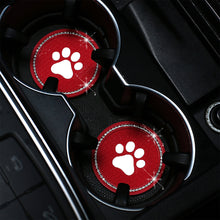 Load image into Gallery viewer, 1PC Car Cup Diamond Rhinestone Paw Bling Cup Holder Silicone Coasters Anti Slip Mats Water Pad Interior Accessories Decor