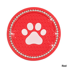 Load image into Gallery viewer, 1PC Car Cup Diamond Rhinestone Paw Bling Cup Holder Silicone Coasters Anti Slip Mats Water Pad Interior Accessories Decor