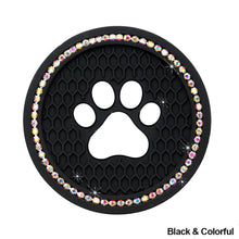 Load image into Gallery viewer, 1PC Car Cup Diamond Rhinestone Paw Bling Cup Holder Silicone Coasters Anti Slip Mats Water Pad Interior Accessories Decor