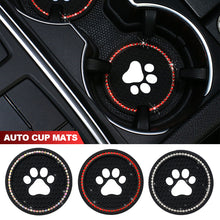 Load image into Gallery viewer, 1PC Car Cup Diamond Rhinestone Paw Bling Cup Holder Silicone Coasters Anti Slip Mats Water Pad Interior Accessories Decor