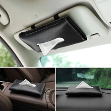 Load image into Gallery viewer, PU Car Interior Tissue Box Towel Sun Visor Tissue Box Holder Auto Storage Decoration Accessories