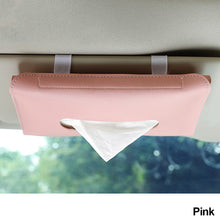 Load image into Gallery viewer, PU Car Interior Tissue Box Towel Sun Visor Tissue Box Holder Auto Storage Decoration Accessories