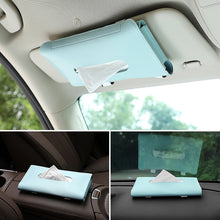 Load image into Gallery viewer, PU Car Interior Tissue Box Towel Sun Visor Tissue Box Holder Auto Storage Decoration Accessories