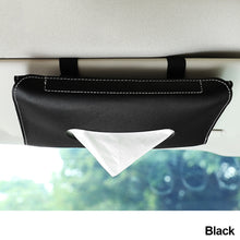 Load image into Gallery viewer, PU Car Interior Tissue Box Towel Sun Visor Tissue Box Holder Auto Storage Decoration Accessories