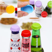Load image into Gallery viewer, 6Pcs Reusable Silicone Bottle Cap Sealed Beer Cap Vinegar Soy Sauce Bottle Soda Cola Cap Wine Protective Stopper Random Color