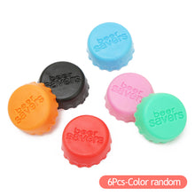 Load image into Gallery viewer, 6Pcs Reusable Silicone Bottle Cap Sealed Beer Cap Vinegar Soy Sauce Bottle Soda Cola Cap Wine Protective Stopper Random Color